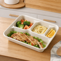 Boîte alimentaire en canne à sucre Kraft 1100ml 37oz 1400ml 47oz 3 4 5 compartiments sans revêtement, boîte à lunch, vente en gros, directement de l'usine, en vrac