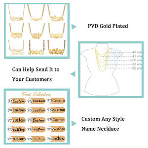 Kalung Nama Liontin Huruf Personalisasi Bentuk Hati Bunga Perhiasan Khusus Berlapis Emas 18K Bahan Stainless Steel untuk Hadiah Natal - Product Image 3