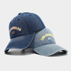 Cappellino da Baseball Unisex Stile Vintage Europeo e Americano in Denim Lavato con Ricamo e Cinturino Regolabile Stile Retrò Britannico Quattro - Product Image 1