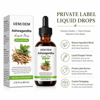Gouttes liquides de Shilajit et Ashwagandha à marque privée OEM, complément alimentaire botanique, vente en gros, fabrication en vrac ODM en usine