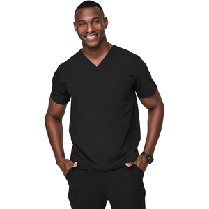 Pantalones de Trabajo <span class=keywords><strong>Leon</strong></span> para Hombre, 3 Bolsillos, Corte Entallado, Cuello <span class=keywords><strong>en</strong></span> V Moderno, Tela Dobby, para Uso Hospitalario - Product Image 1