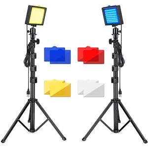 Triopo摄影工作室视频usb方形发光二极管相机窗格灯，用于手机视频记录，带照明套件三脚架