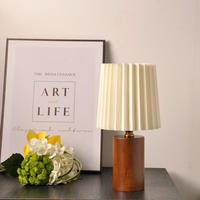 Lampe de table vintage en bois rustique brun E27 LED pour la lecture au chevet ou dans la chambre