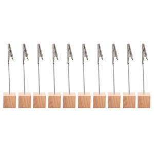 Portatarjetas de madera maciza de 11,5x2,5 cm con clip de metal para fotos, notas, tarjetas de visita, adorno decorativo, estilo lindo - Product Image 1