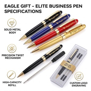 Bolígrafo de Lujo con Logotipo Personalizado al por Mayor, Escritura Suave Premium, Diseño Elegante, Bolígrafo de Metal para Regalos Corporativos de Oficina - Product Image 1