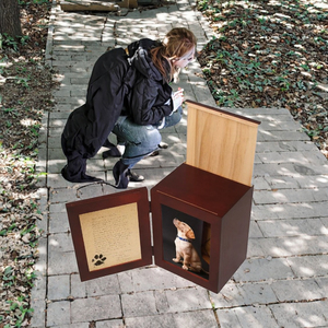 Custom Luxury Wooden Pet Urn <b>Box</b> Personalized Dog Cat Ash Coffin Memorial <b>Shadow</b> <b>Box</b> for Small Animals Wood Pet Casket for Dogs - Product Image 2