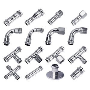 לחץ נמוך 304 צינור העיתונות משותף אביזרי מתכת חוט המרפק 90 מעלות נירוסטה אביזרים סניטריים - Product Image 1