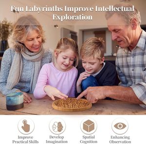 <span class=keywords><strong>Jeu</strong></span> de <span class=keywords><strong>labyrinthe</strong></span> en bois rond <span class=keywords><strong>Labyrinthe</strong></span> en marbre pour l'éducation et le plaisir Casse-tête Puzzle <span class=keywords><strong>Jeu</strong></span> de logique - Product Image 5