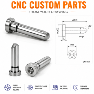 Perno guía torneado CNC con cabeza escalonada, ranura para O-ring y punta angular para alineación de cavidades de troqueles de inyección y expulsores - Product Image 1