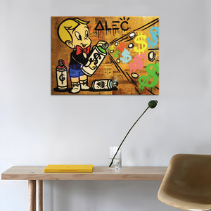 Boy Money Bag Graffiti <span class=keywords><strong>Alec</strong></span> Monopolyingly Street Poster pintura sobre lienzo dormitorio pared arte HD decoración cuadros decoración del hogar - Product Image 5