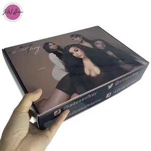 Custom Logo Luxury Matte Rigid Black Gift Box Folding Box For Garments Clothing Wig Hair Magnetic Closure Cardboard Paper Box
