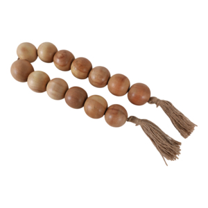 Ghirlanda di perline in legno con nappe decorative per l'arredamento della casa e dettagli per la decorazione di bagni, uffici e soggiorni - Product Image 1