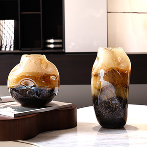 Modern Minimalist Luxury Creative Glass <b>Vase</b> Desktop Vintage <b>Vase</b> Decoration <b>Set</b> - Product Image 1