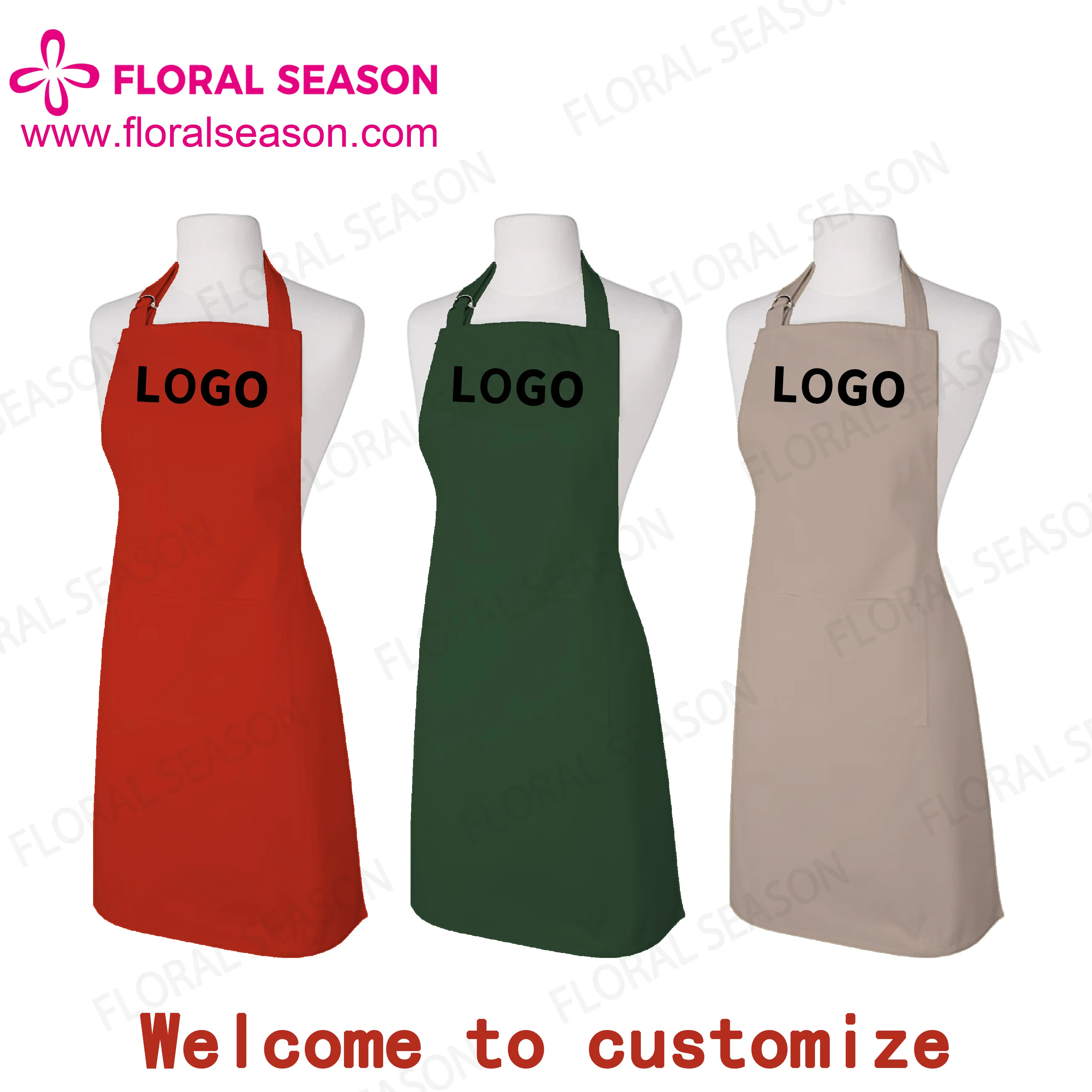 Custom logo printing apron 100%cotton fabric sublimation with adjustable straps