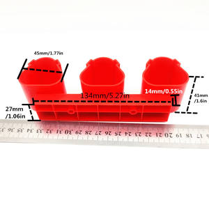 Red Plastic <b>Battery</b> Storage Rack For 18650 Cylindrical <b>Batteries</b> Triple Holder With Screws Home Use - Product Image 2