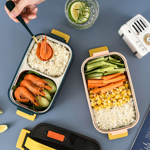 Boîte Repas Portable et Réutilisable en Acier Inoxydable 304 pour Employés de Bureau, Compatible Micro-Ondes - Product Image 5