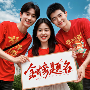 เสื้อยืดแขนสั้นผ้าฝ้ายแท้ ชุดยูนิเซ็กส์ ชุดนักเรียน ชุดรับปริญญา ชุดสอบ ชุดเชียร์ - Product Image 2