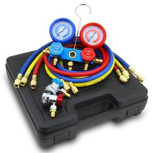 AC-Manometer-Schlauchset R134A, R12, R22 Schnellkupplung Klimaanlagen-<span class=keywords><strong>Freon</strong></span>-Befüllung mit Tragetasche - Product Image 1