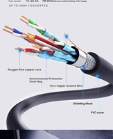 Convertisseur DP vers HDMI 4K 30Hz plaqué or avec gaine en PVC et blindage tressé pour ordinateur portable, moniteur, projecteur et ordinateur