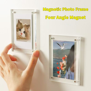 Cadre photo magnétique transparent en acrylique pour réfrigérateur, mini cadre photo magnétique, aimants de réfrigérateur en forme de cadre photo, fabriqués en matériau durable - Product Image 3