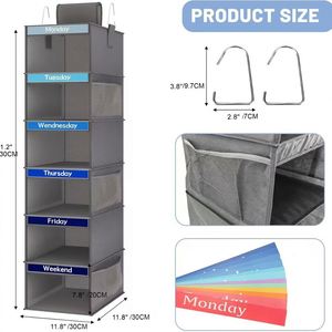 New Amz Hot Multi-Layer <b>Wardrobe</b> Hanging Storage Non-Woven Transparent Window PVC Door Foldable Functional Locker Hook Clothes - Product Image 5