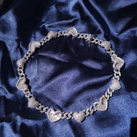 Collier ras du cou en diamant de laboratoire 9 mm taille brillant, maillons cubains, plaqué rhodium, luxe 14k/10k, unisexe, anniversaire