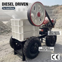 Concasseur à mâchoires diesel mobile PE250x400, petite machine de concassage de pierres et de roches portable, prix pour l'exploitation minière et les carrières