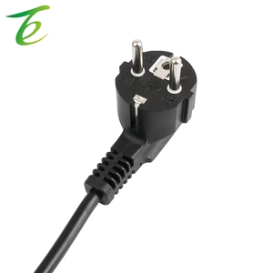 Cabo de alimentação padrão europeu com plugue europeu de três pinos, cabo de cobre puro com ponta retorcida e duas pontas. - Product Image 3