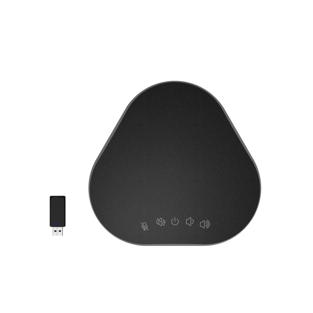 360 Degree Wireless Desktop  Speakerphone with 4 Microphones & 5000mAh Battery for Office Audio Conference System