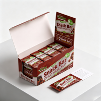 Boîte d'emballage en carton blanche pliable OEM 350g 400g Boîte de présentation d'emballage de chocolat de noix de barre de protéine de casse-croûte personnalisée