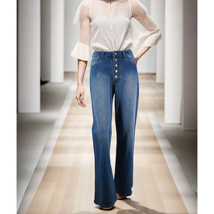 Ladies High Waist <strong>Jeans</strong> Hot Sale High Waist <strong>Women's</strong> <strong>Butt</strong> <strong>Lifting</strong> Denim <strong>Jeans</strong> Pants Wide Leg Pants Street Wear Pants Blue - Product Image 2
