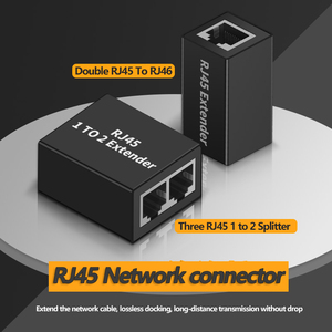 Cổng chuyển đổi ba chiều đầu RJ45 chia hai cáp Ethernet RJ45 cổng Ethernet sang cổng Ethernet RJ45 Đầu Kép - Product Image 2