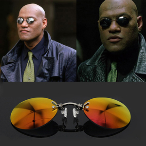 Óculos de Sol Retro Clássicos Luxuosos Sem Armação UV400 Óculos de Sol Redondos <span class=keywords><strong>Mini</strong></span> com Clipe para Nariz para Homens - Product Image 4