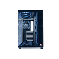 Boîtier d'ordinateur de bureau Century Star Gaming ATX Mid Tower en alliage d'aluminium avec panneau latéral en verre, moule privé, ports avant non connectés
