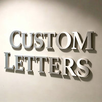 Letrero Metálico 3D Personalizado, Letrero de Pared de Acero Inoxidable Cepillado, Letrero 3D, Letras de Canal Metálicas, Letrero Comercial para Pared