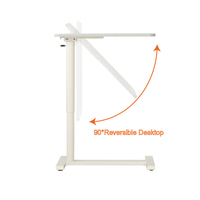 Bureau de chevet réglable en hauteur pneumatique Ada 0-90 Angle de retournement pliable ascenseur à gaz ordinateur portable bureau debout inclinable