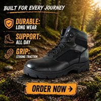 Flyfit Noir Outdoor Office Hiking Mid High Bottes tactiques pour homme