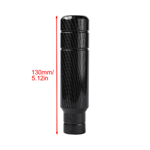 Poignée de levier de vitesses universelle en aluminium aspect fibre de carbone noir carbone 130 mm pour transmission manuelle - Product Image 3