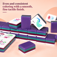 Jeu de Mahjong Américain Personnalisé en Acrylique Violet 166 Tuiles, Impression Intérieure 4 Couches NMJL Std 30mm, Coffret Cadeau de Luxe, Vente Directe Usine