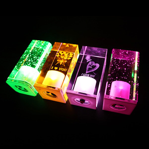 Bar Rechargeable Table Lamp Square Crystal Led Luminous <b>Nightlight</b> For Club Cafe Decorative Use - Product Image 4