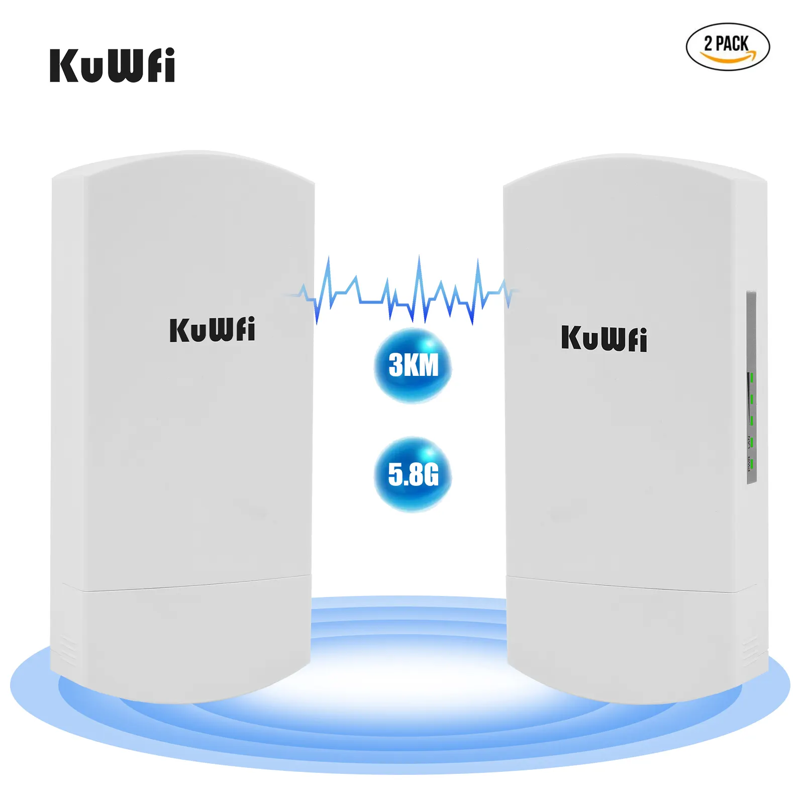 KuWfi genuine 3km a lungo raggio wireless cpe 300mbps 5.8GHz 12dBi antenna ad alto guadagno ponte wifi esterno