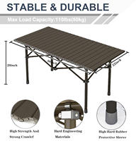 Moderne Portable Pliable Léger Grande Table 4-6 Personnes pour Camping Pique-Nique Arrière-Cour Patio