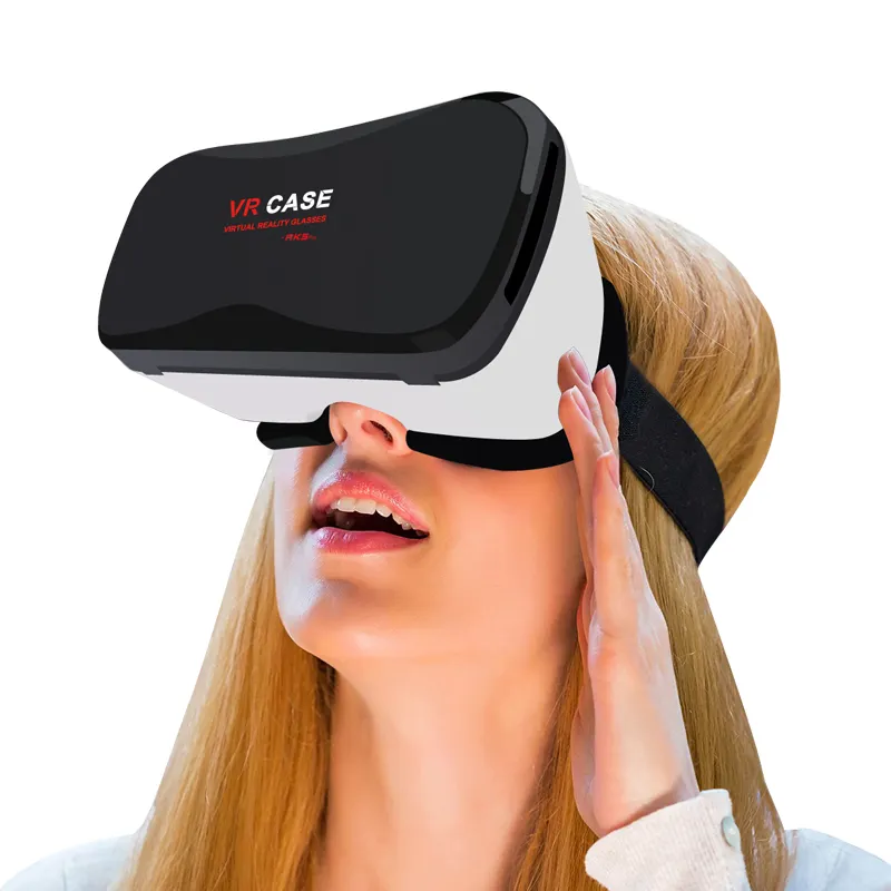 Özel logo G02EF sanal gerçeklik VR gözlük 3D kılıf için evrensel cep telefonu VR kulaklık kask ile oyun denetleyicisi