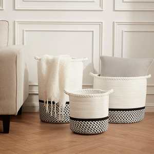 Cesta de planta de almacenamiento de artículos diversos de cordón de juguete de lavandería de algodón hecho a medida con asa - Product Image 6