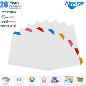 Divisori per Raccoglitori a 3 Anelli in 8 Colori, Formato A4, Separatori con Indice Bianchi, Protezioni per Fogli in Plastica per Ufficio, Scuola e Quaderni - Product Image 1