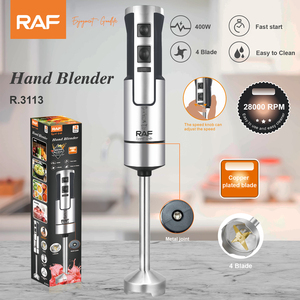 Ensemble de mixeur plongeant RAF 5-en-1, mixeur plongeant électrique 400W, mixeur de cuisine, 4 lames en acier inoxydable, fouet, hachoir, moulin, 1000 ml - Product Image 2