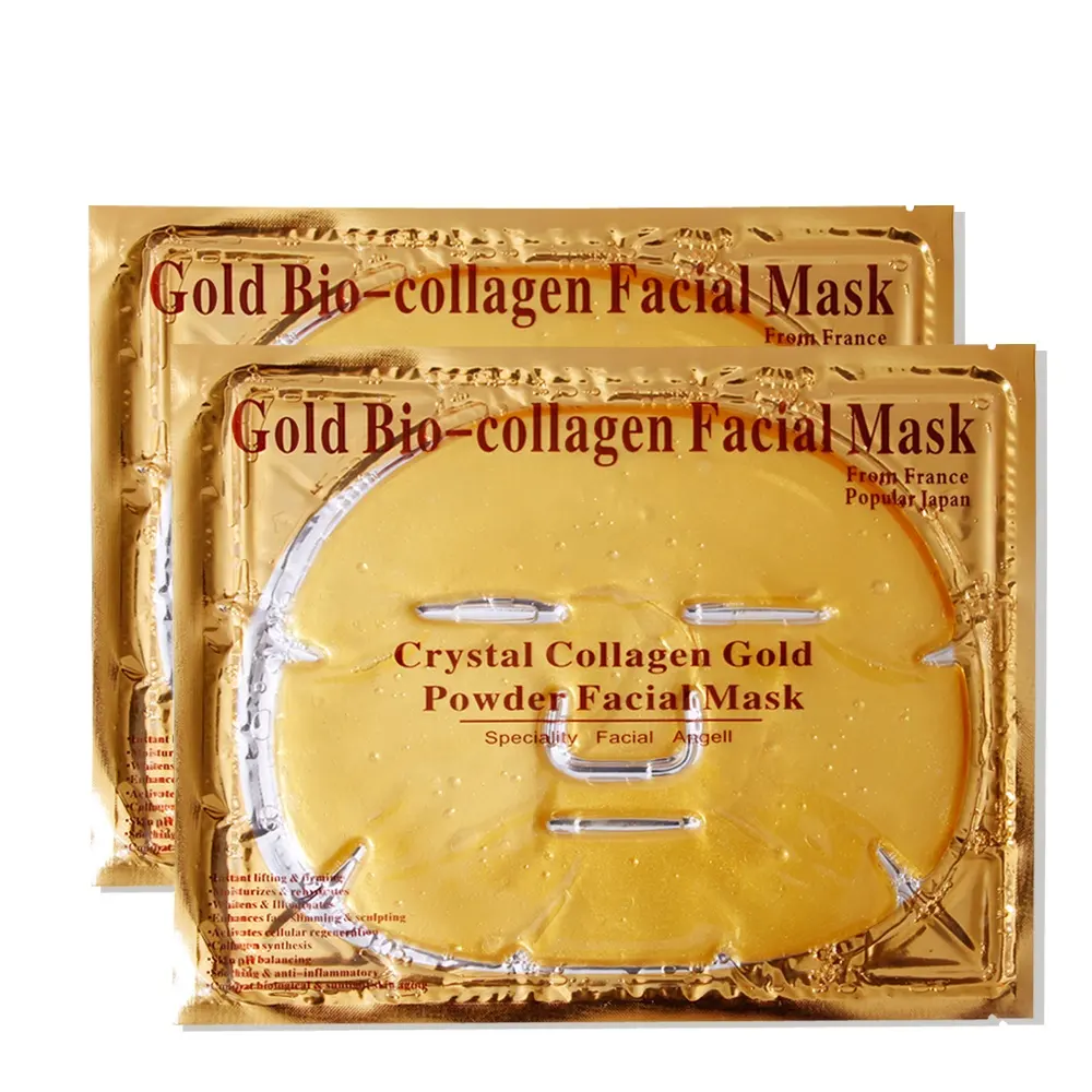 Private Label coreano 24 carati lamina foglia alghe cura della pelle del viso collagene cristallo organico antirughe maschera facciale in foglio d'oro 24 K