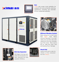 Compresor de Aire de Tornillo de Dos Etapas, Lubricado, Refrigerado por Aire, de Accionamiento Directo, Marca XINLEI, Modelo XLPM75A-IID, 75hp 55kw, Nuevo, Estacionario, 380V