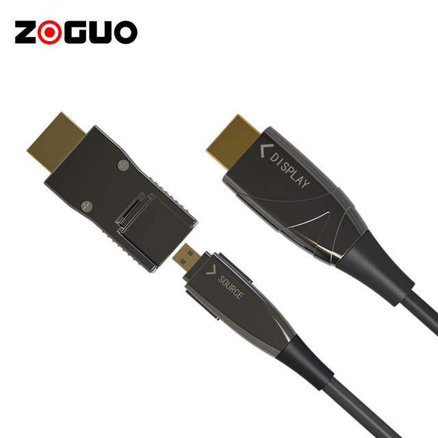 New 4K for HDMI AOC Cable Detachable Dual Connector Micro for HDMI 18Gbps 60Hz PVC Jacket Audio Video Monitor Fiber Optic Cable