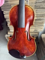Violon artisanal SurpassMusica 4/4, épicéa massif, fond en érable, rouge antique, son doux, instrument à cordes